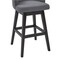 Armen Living Brandy 30" Bar Height Swivel Gray Fabric and Espresso Wood Bar Stool LCBDBAESGR30 - alternate 4